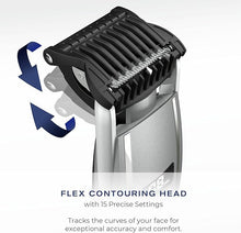 Load image into Gallery viewer, ConairMAN Beard Trimmer for Men, for Face and Mustache, Wet/Dry Beard and Stubble Trimmer, Flex Contouring Head with 15 Precise Settings and Premium