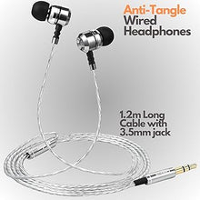 Load image into Gallery viewer, Sephia SP3060 Wired Headphones, HD Bass Driven Audio, Lightweight Aluminum Wired in Ear Earbud Headphones, S/M/L Ear Bud Tips, Earphone Case, 3.5mm Tangle-Free Cord, No Mic
