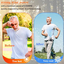 Load image into Gallery viewer, CAZOKASI 8000mAh rechargeable portable waist clip fan neck hanging personal fan super powerfull wind long endurance work cooling and heatstroke prevention fan