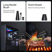 Load image into Gallery viewer, Compressed Air Duster,180000RPM Electric Dust Air Blower,3 Gear Cordless Rechargeable Jet Dryer Blower,No Canned Air Duster,Jet Fan for Keyboard Computer Car Cleaning,Inflating,Dry-Black