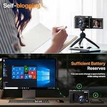 Load image into Gallery viewer, 4K Digital Camera for Photography Auto-Focus Vlogging Camera for YouTube Video with 3'' 180° Flip Screen 16X Anti-Shake 4K Camera Compact Cameras with SD Card, Flash, 2 Batteries & Battery Charger