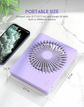 Load image into Gallery viewer, Zuvas Desk Fan Battery Operated Rechargeable 180°Tilt Folding Personal Ultra Quiet Small Portable Fan Light Purple