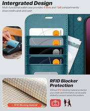 Load image into Gallery viewer, OCASE for iPhone 16 Pro Max Case Detachable Wallet Case with Card Holder, 2 in 1 Pu Leather Flip Folio with RFID Blocking Stand Wrist Strap Shockproof Phone Cover 6.9 Inch 2024, Peacock Blue