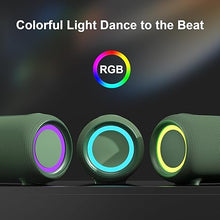 Load image into Gallery viewer, Passau Portable Bluetooth Speakers 40W Peak Loud Stereo Sound, Passive Radiators-Deep Bass, All Day Playtime, Adjustable Strap, BT5.3, IPX5 Wireless Speaker RGB Lights for Indoor Outdoor-Green
