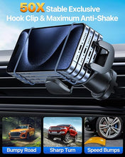 Load image into Gallery viewer, ?Military-Grade?Car Phone Holder,?Strongest & Longest Steel-Hook?Car Vent Mount, Handsfree 360° Adjustable Automobile Cradle Air Clip Stand for iPhone 16 15 14 13 12 Pro Max Samsung Universal, Black