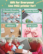 Load image into Gallery viewer, Phomemo Sticker Printer- Mini Printer M02 Portable Thermal Printer Sticker Maker Inkless Pocket Printer Bluetooth Photo Printer for Learning Assistance, Study Notes, Journal, Fun, Work, Receipts