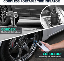 Load image into Gallery viewer, CYCPLUS Bicycle Pump Portable Car Tire Pump,Max 150 PSI, Auto Shut-Off Air Pump with Presta and Schrader Valves Smart Air Inflator Mini Air Compressor for Car Bicycle Motorcycle and Balls