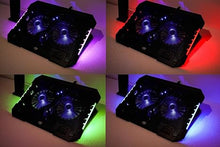 Load image into Gallery viewer, RGB Laptop Cooling Pad 17-12Inch 4Fans (Customized RGB Sidelight with Switch, Laptop Fan Speed Adjustable, 5 Heights Adjustment with Phone Holder) Fit Apple MacBook Laptop Fan Cooling Pad