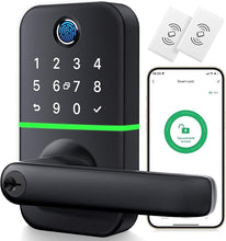 Load image into Gallery viewer, Keypad Smart Door Lock with Handle: Kucacci Keyless Entry Door Lock - Digtal Door Lock with Keypad Code - Fingerprint Door Lever Lock Deadbolt Alternative - Electronic Smart Lock for Front Door