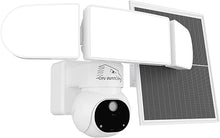 Load image into Gallery viewer, Floodlight Camera, Solar Security Cameras Wireless Outdoor, Motion-Activated Recording/Notification/1500 lm Floodlight/105 dB Siren, 360° Pan & Tilt, 2K QHD, WiFi, Live View/Talk, No Monthly Fee