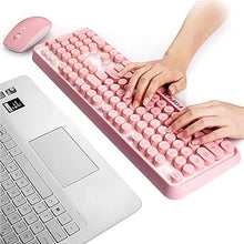 Load image into Gallery viewer, FOPETT Keyboard and Mouse Sets Wireless, Reliable 2.4 GHz Connectivity for PC,Laptop,Smart TV and More (Pink)