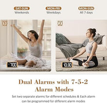 Load image into Gallery viewer, Digital Dual Alarm Clock for Bedroom, 0-100% Dimmer, Weekday/Weekend Mode, Easy to Set, USB Charger, Adjustable Alarm Volume with 5 Alarm Sounds, Snooze, 12/24Hr, Battery Backup (Wood Grain)