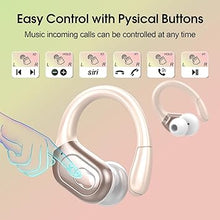 Load image into Gallery viewer, Wireless Earbuds 75hrs Bluetooth 5.3 Headphone Sport, 2024 Bluetooth Earbuds Stereo Deep Bass Over Ear Bud with Earhooks, ENC Noise Cancelling Mic, IPX7 Waterproof Earphone Rose Gold
