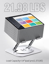 Load image into Gallery viewer, Adjustable Computer Stand with 360 Rotating Base, Ergonimic Foldable Laptop Riser for Desk Compatible with MacBook Pro/Air Notebook up to 16 Inches, Silver