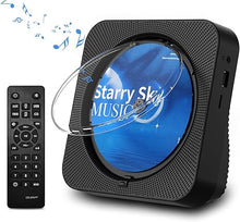 Load image into Gallery viewer, CD Player Portable Bluetooth 5.1 Desktop CD Player with HiFi Sound Speakers,Remote Control,Dust Cover,LED Display,Boombox FM Radio,USB/AUX for Home,Kids (Black)