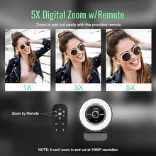 Load image into Gallery viewer, Angetube Streaming Webcam with Microphone: 1080P 60FPS USB Web Cam with Ring Light and Remote Control - HD Web Camera with 5X Digital Zoom Built in Privacy Cover,for PC|Computer|Laptop|Mac|Desktop
