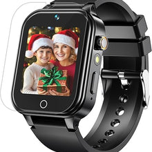 Load image into Gallery viewer, 1.5 Inches Kids Smart Watch for Boys Girls, 26 Puzzle Games, Smartwatch with Camera, Pedometer, Video Voice Music Player Learning Card,Christmas Birthday Gift for 3-12 Years Children (Black)