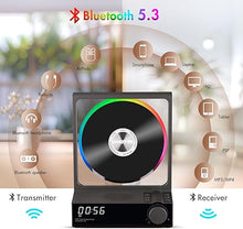 Load image into Gallery viewer, HOTT CD Player Portable with RGB Lights, Bluetooth 5.3 Desktop CD Player with Remote Control, Portable CD Player with HiFi Speakers, Supports TF Card, Transcription, LED Screen, Timer (Gray)
