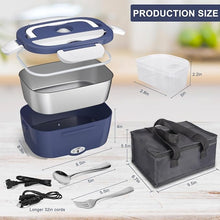 Load image into Gallery viewer, Electric Lunch Box Food Heater - 3 in 1 Portable Leakproof Heated Lunch Box for Car/Home/Adults with 1.5L Removable 304 Stainless Steel Container, Max 80W, 12V/24V/110V (DarkBlue)