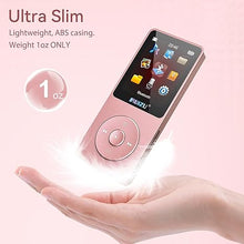 Load image into Gallery viewer, RUIZU 32GB MP3 Player with Bluetooth 5.3, 1.8" Screen Portable Music Player, FM Radio, Voice Recording, EBook, Shuffle Single Loop, 80H Digital Audio Video Playback, Lightweight, Support 128GB TF Card