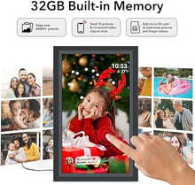 Load image into Gallery viewer, FRAMEO Digital Picture Frame- 15.6inch Digital Photo Frame with 1920 * 1080 IPS Touch Screen HD Disply,Built-in 32GB Storage,Wall-Mounted,Digital Frame Share Photos and Videos via Free App