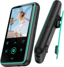 Load image into Gallery viewer, AGPTEK 64GB MP3 Player with Clip, 1.8 inch Bluetooth 5.3 Music Player with FM Radio, Voice Recorder for Sport Running, Supports up to 128GB TF Card, Model: M2, Blue