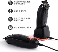 Load image into Gallery viewer, RED Pro Professional Cordless Hair Finishing Trimmer for Men, Electric Rechargeable Wireless Beard Detailer for Barbers and Stylists, Diamond Like Carbon Coated T-Blade with Zero Gapped (Matte Black)