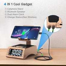 Load image into Gallery viewer, TechGlow Gifts for Men Women Foldable Cellphone Stand with Bluetooth Speaker Charging Station Birthday Gift Idea for Mom Dad Cool Gadget Tech Gifts-Rose Gold