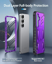 Load image into Gallery viewer, FNTCASE for Samsung Galaxy S25 Case: for Galaxy S24 Case Military Grade DropProof Protection Cover with Kickstand | Matte Textured Rugged Shockproof | Protective Sturdy Phone Case - 6.2 inch Purple