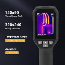 Load image into Gallery viewer, Thermal Imaging Camera, 120 x 90 IR Resolution 25Hz Refresh Rate, Handheld Infrared Thermal Imager 10800 Pixels, IP54, -4°F~752°F Temperature Range