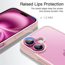 Load image into Gallery viewer, JETech Matte Case for iPhone 16 6.1-Inch, Shockproof Military Grade Drop Protection, Frosted Translucent Back Phone Cover, Anti-Fingerprint (Light Pink)