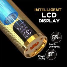 Load image into Gallery viewer, Professional Hair Clippers for Men Electric Beard Trimmer Cordless Barber Clippers for Hair Cutting with T-Blade Edgers Rechargeable Hair Clipper and Trimmer Kit with LED Mens Christmas Gifts (Gold)