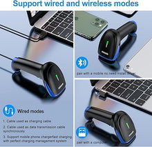 Load image into Gallery viewer, Symcode Wireless Bluetooth Barcode Scanner,3-in-1 Bluetooth & USB Wired & 2.4G Wireless Barcode Reader Scanner 2D 1D QR Code Automatic Fast Precise Bar Code Scanner for Phone Laptop Tablet