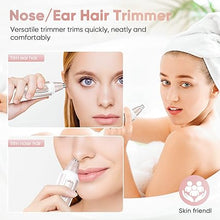 Load image into Gallery viewer, Ear and Nose Hair Trimmer Clipper - 2024 Professional Painless Eyebrow & Facial Hair Trimmer for Men Women, Battery-Operated Trimmer with IPX7 Waterproof, Dual Edge Blades for Easy Cleansing Pink