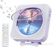 Load image into Gallery viewer, Portable CD Player with Bluetooth Desktop CD Player for Home CD Music Players with Remote Control,Timer,Built-in Dual Speakers with LED Display Home Audio Boombox FM Radio (Purple)