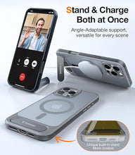 Load image into Gallery viewer, TORRAS Strong Magnetic & Seamless Stand for iPhone 16 Pro Max Case, Fit for MagSafe, Military Grade Drop Protection, Adjustable Kickstand Phone Case for iPhone 16 Pro Max, Slim Natural Titanium Gray