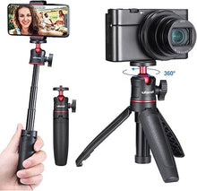 Load image into Gallery viewer, ULANZI MT-08 Extension Pole Tripod, Mini Selfie Stick Tripod Stand Handle Grip for Webcam iPhone 11 Pro Max Samsung Smartphone Canon G7X Mark III Sony ZV-1 RX100 VII A6400 A6600 Cameras Vlogging