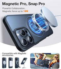 Load image into Gallery viewer, TORRAS Upgraded 360°Rotatable Magnetic Ring for iPhone 16 Pro Max Case, Fit for MagSafe with Stand & Ring Holder, 16FT Mil-Grade Shockproof Translucent for iPhone 16 Pro Max Phone Case Ostand, Black