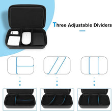 Load image into Gallery viewer, ProCase Hard Travel Electronic Organizer Case for MacBook Power Adapter Chargers Cables Power Bank Apple Magic Mouse Apple Pencil USB Flash Disk SD Card Small Portable Accessories Bag -L, Black
