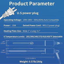 Load image into Gallery viewer, NITION Ceramic Tourmaline Flat Iron for Hair LCD 1" Hair Straighteners MCH Fast Heating UP Healthy Smooth Straightening Styling Tools with Travel Pouch Bag. 265-450°F Adjustable 6 Temperatures Levels