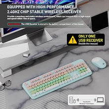 Load image into Gallery viewer, FOPETT 2.4GHz Wireless Keyboard and Mouse Set with Switch Button - Full-Size Keyboard - Compatible for Windows/Laptop/PC/Notebook/Smart TV and More - Green