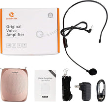 Load image into Gallery viewer, ZOWEETEK Voice Amplifier Microphone Headset for Teachers, Original Personal Voice Amplifier, Work of 12 hrs, Portable Speaker for Classroom, Meeting, Speech, Tour Guide, Support MP3 Format Audio