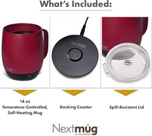 Load image into Gallery viewer, Nextmug - Temperature-Controlled, Self-Heating Coffee Mug (Burgundy - 14 oz.)