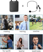Load image into Gallery viewer, Portable Voice Amplifier, 30W 2800mAh Bluetooth Rechargeable Personal Voice Amplifier with Microphone Headset, Power Amplifier for Multiple Locations Classroom, Meetings and Outdoors