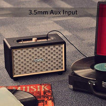 Load image into Gallery viewer, Home Speaker with Premium Audio | Rich Bass, Rotary Dial for Volume Control | Toggle Switch, Wireless Bluetooth & 3.5mm Aux Input for Turntable | Record Player, AC Powered (Upgraded Version)