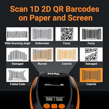 Load image into Gallery viewer, Tera Barcode Scanner Wireless with Screen: Pro Version 1D 2D QR with Setting Keypad Charging Cradle Works with Bluetooth 2.4G Wireless USB Wired Handheld Bar Code Reader HW0009
