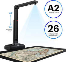 Load image into Gallery viewer, VIISAN Large Format Book & Document Scanner, Capture Size A2/A3, 26MP USB Document Camera with Auto-Flatten, Fingerprint Removal Technologies, Multi-Language OCR, Compatible with Windows & macOS