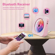 Load image into Gallery viewer, CD Player Portable Bluetooth 5.1 Desktop CD Player with HiFi Sound Speakers,Remote Control,Dust Cover,LED Display,Boombox FM Radio,USB/AUX for Home,Kids (Pink)