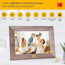 Load image into Gallery viewer, KODAK 8Inch WiFi Digital Picture Frame, 1280x 800 IPS HD Touchscreen Digital Photo Frame with 32GB Storage, Easy Setup to Share Photos or Videos Instantly from Anywhere(Khaki-WiFi)