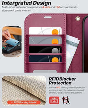 Load image into Gallery viewer, OCASE for iPhone 16 Pro Max Case Detachable Wallet Case with Card Holder, 2 in 1 Pu Leather Flip Folio with RFID Blocking Stand Wrist Strap Shockproof Phone Cover 6.9 Inch 2024, Burgundy